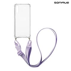 Θήκη Σιλικόνης με Strap Sonique Armor Clear Samsung Galaxy A50 / Galaxy A50S / Galaxy A30S Λιλά 5201101886554