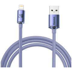 Baseus Baseus - Data Cable Crystal Shine (CAJY000005) - USB to Lightning, 2.4A, 1.2m - Purple 6932172602703 έως 12 άτοκες Δόσεις