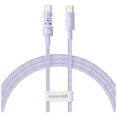 Baseus USB-C to Type-C cable, Super Fast Charging 100W, 2m - Baseus Gem (P1037373000511-01) - Nebula Purple 6932172658823 έως 12 άτοκες Δόσεις