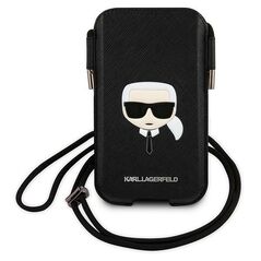 Karl Lagerfeld Torebka KLHCP12MOPHKHK 6,1" czarny/black hardcase Saffiano Ikonik Karl`s Head 3666339018610