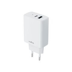 Maxlife MXTC-10-20AC PD QC charger 1x USB-C 1x USB 20W white 5907457789838