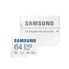 Samsung Memory Card with Adapter, 64GB - Samsung Evo Plus (MB-MC64KA/EU) - White 8806092411142 έως 12 άτοκες Δόσεις