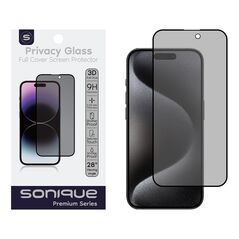 Privacy Glass Sonique Premium Series HD Full Cover 9H Apple iPhone 15 Pro Μαύρο 5210312027465