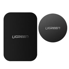 Ugreen LP123 60410 round/rectangular metal plates for magnetic phone holders - black (2 pcs) 6957303864102