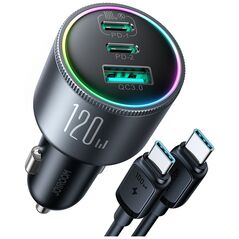 JoyRoom Auto USB Charger, 2x Type-C, 5A, 120W - JoyRoom (JR-CCN07) - Dark Gray 6956116788780 έως 12 άτοκες Δόσεις