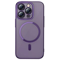 Baseus Glitter Magnetic Case for iPhone 14 Pro (purple) + tempered glass + cleaning kit 6932172622503