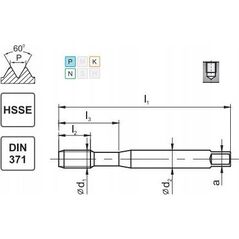 Fanar GWINTOWNIK M10 DIN-371C L40 LH (6H) HSSE 800