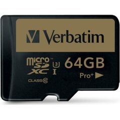 Karta Verbatim Pro+ MicroSDXC 64 GB Class 10 UHS-I/U1  (44034)