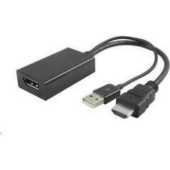 Adapter AV PremiumCord HDMI - DisplayPort + USB-A czarny