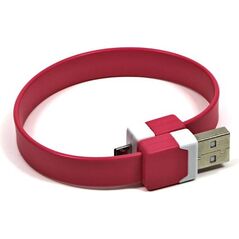 Kabel USB Logo USB-A - microUSB 0.25 m Różowy