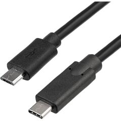 Kabel USB Akyga USB-C - microUSB 1 m Czarny (AK-USB-16)