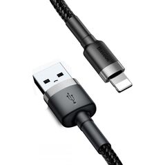 Kabel USB Baseus USB-A - Lightning 0.5 m Czarno-szary (6953156274938)