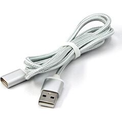 Kabel USB Red Fighter USB-A - Magnetyczne 1 m Srebrny