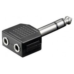 Adapter AV Goobay Jack 6.3mm - Jack 3.5mm x2 czarny (RB11103)