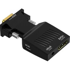 Adapter AV Mozos D-Sub (VGA) - HDMI + Jack 3.5mm czarny (LBB-003)