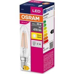 Ledvance Żarówka LED E14 4W/827 E14 VALUE CL B FIL 40 non-dim 4W/827 4058075438637