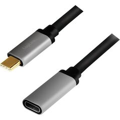 Kabel USB LogiLink USB-C - USB-C 0.5 m Czarno-szary (CUA0105)