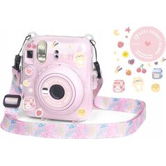 Pokrowiec LoveInstant Futerał Etui Case Pokrowiec Do Fujifilm Instax Mini 12 + Naklejki / Jogurtowy Królik