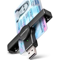 Czytnik kodów kreskowych Axagon CRE-SMPA Czytnik kart identyfikacyjnych PocketReader USB-A