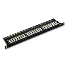 Alantec Patch panel UTP kat.5e, Optimum 0.5U - 24 porty LSA z półką, czarny (PK032)