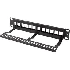 Lanberg Patch panel 1U 10" Pusty 12x slot keystone Czarny (PPKS-9112-B)