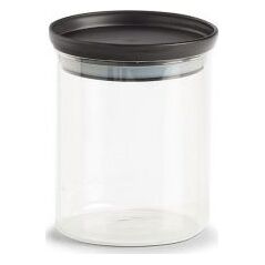 Zeller Słoik do przechowywania z plastikową pokrywką, 650 ml, czarny, 10,3x13cm cm