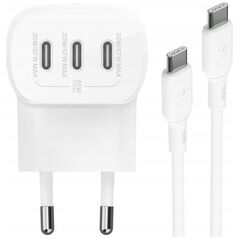 Zasilacz do laptopa Belkin Belkin BOOST Charge USB-C 67W 3xUSB-C + Cable WCC002vf2MWH-B6