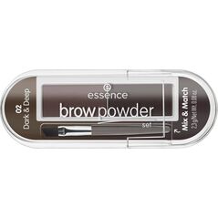 Essence ESSENCE_Brow Powder Set zestaw do stylizacji brwi z pędzelkiem 02 Dark Deep 2,3g