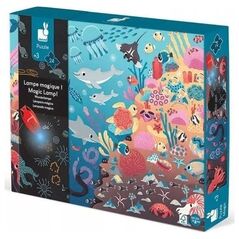 Janod Świecące puzzle z mini-lampką UV Ocean 24 elementy 3+, Janod  jeden rozmiar