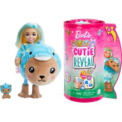 Lalka Barbie Mattel Cutie Reveal Chelsea Miś-Delfin Seria Kostiumy Zwierzaczki HRK30