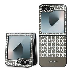 DKNY case for Samsung Galaxy Z Flip6 DK000220 brown Repeat Pattern Bottom Stripe 3666339322984