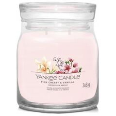 Yankee Candle YC SIGNATURE - Świeca średnia PINK CHERRY & VANILLA