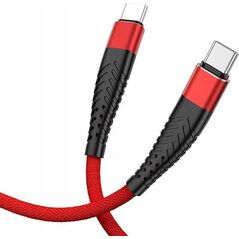 Kabel USB Vega REDX KABEL USB TYP-C QC 3.0  3A CZERWONY 1M WZMACNIANY REDX NYLON>