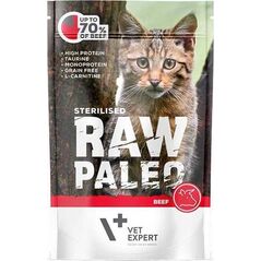 VetExpert VetExpert Raw Paleo STERILISED BEEF 100g - Mokra Karma dla Kotów 68% WOŁOWINY