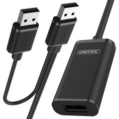 USB cable Unitek 2x USB-A - USB-A 5 m Black (Y-277)