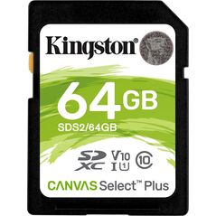 Tab Kingston Canvas Select Plus SDXC 64 GB Class 10 UHS-I/U1 V10 (SDS2/64GB)