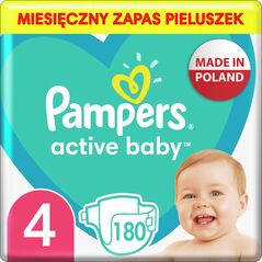 Nappy Pampers Active Baby 4, 9-14 kg, 180 pcs.