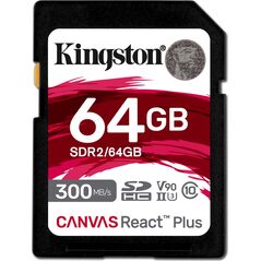 Κάρτα Kingston Canvas React Plus SDXC 64 GB Class 10 UHS-II/U3 V90 (SDR2/64GB) 10166175