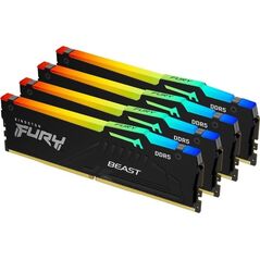 Memory Kingston Fury Beast RGB, DDR5, 64 GB, 5200MHz, CL40 (KF552C40BBAK4-64)