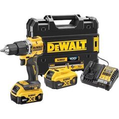 κρουστικό δράπανο/οδηγός Dewalt "100 χρόνια" με κινητήρα 18V XR χωρίς ψήκτρες - 2 x 5AH μπαταρίες TSTAK DCD100YP2T-QW 13257829