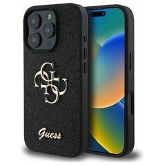 Guess case for iPhone 16 Pro Max 6,9&quot; GUHCP16XHG4SGK black hardcase Fixed Glitter Big 4G 3666339328474