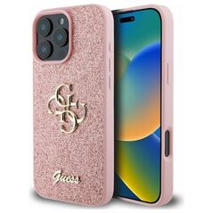 Guess case for iPhone 16 Pro Max 6,9&quot; GUHCP16XHG4SGP pink hardcase Fixed Glitter Big 4G 3666339328559