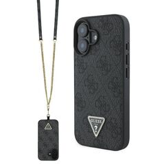 Guess case for iPhone 16 6,1&quot; GUHCP16SP4TDSCPK Leather Metal Logo Strass Crossbody black 3666339328603