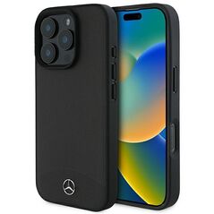 Mercedes case for iPhone 16 Pro 6,3&quot; MEHMP16L23RBARK Hardcase Textured And Plain Leather MagSafe black 3666339312527