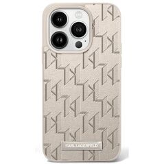 Karl Lagerfeld case for iPhone 16 Pro 6,3&quot; KLHMP16LPKHPORPE Beige Hard Leather Monogram Metal Logo MagSafe 3666339318581