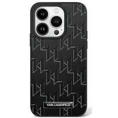 Karl Lagerfeld case for iPhone 16 Pro Max 6,9&quot; KLHMP16XPKHPORPK black Hard Leather Monogram Metal Logo MagSafe 3666339294137