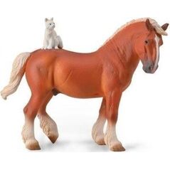 Figure Collecta Horse Draft with cat