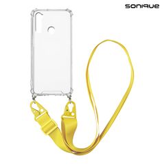 Θήκη Σιλικόνης με Strap Sonique Armor Clear Xiaomi Redmi Note 8 / Redmi Note 8 2021 Κίτρινο 5201101895068