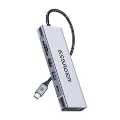 Essager Docking Station, Essager, EHB08-QK0G-Z, HDMI, 2xUSB-A, SD card, TF card (gray) 066696  EHB08-QK0G-Z έως και 12 άτοκες δόσεις 6975253972685