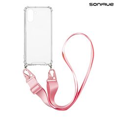 Θήκη Σιλικόνης με Strap Sonique Armor Clear Realme 10 4G Ροζ 5201101934316